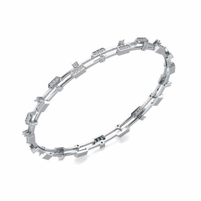 Hesperos Silver Bangles - White Gold - Image 1