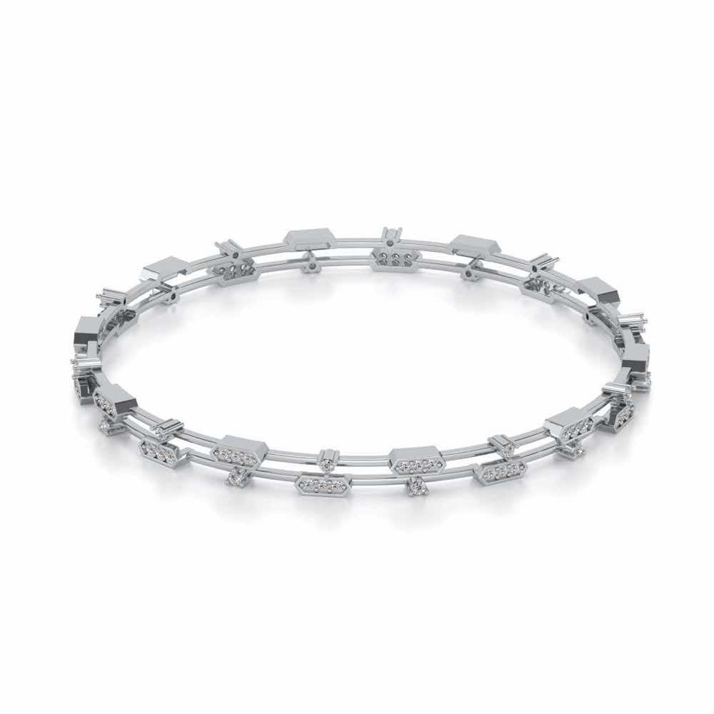 Hesperos Silver Bangles - White Gold - Image 2