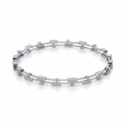 Hesperos Silver Bangles - White Gold - Image 2