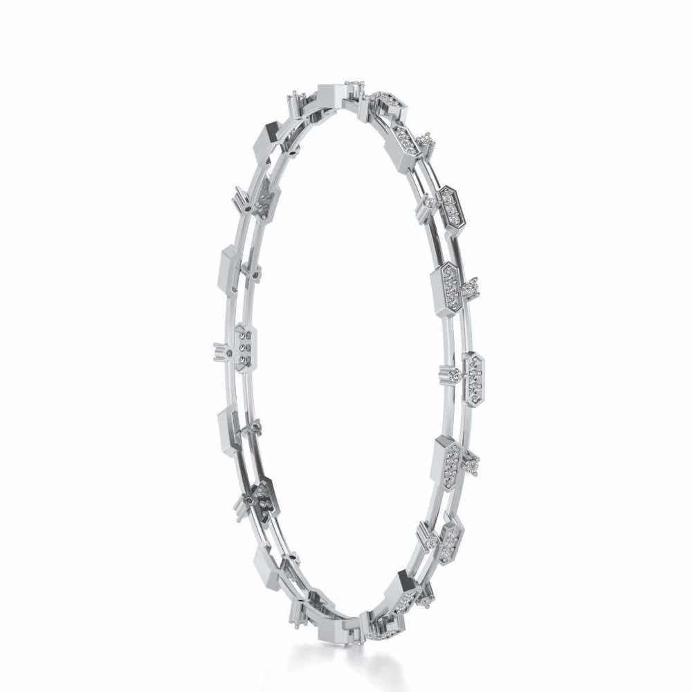 Hesperos Silver Bangles - White Gold - Image 3