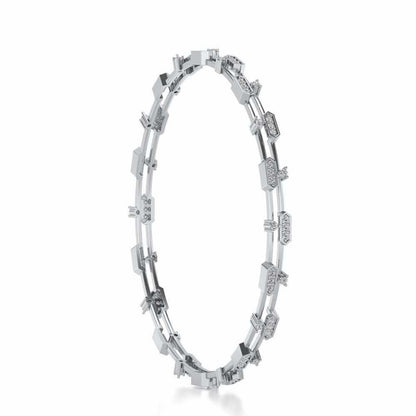 Hesperos Silver Bangles - White Gold - Image 3
