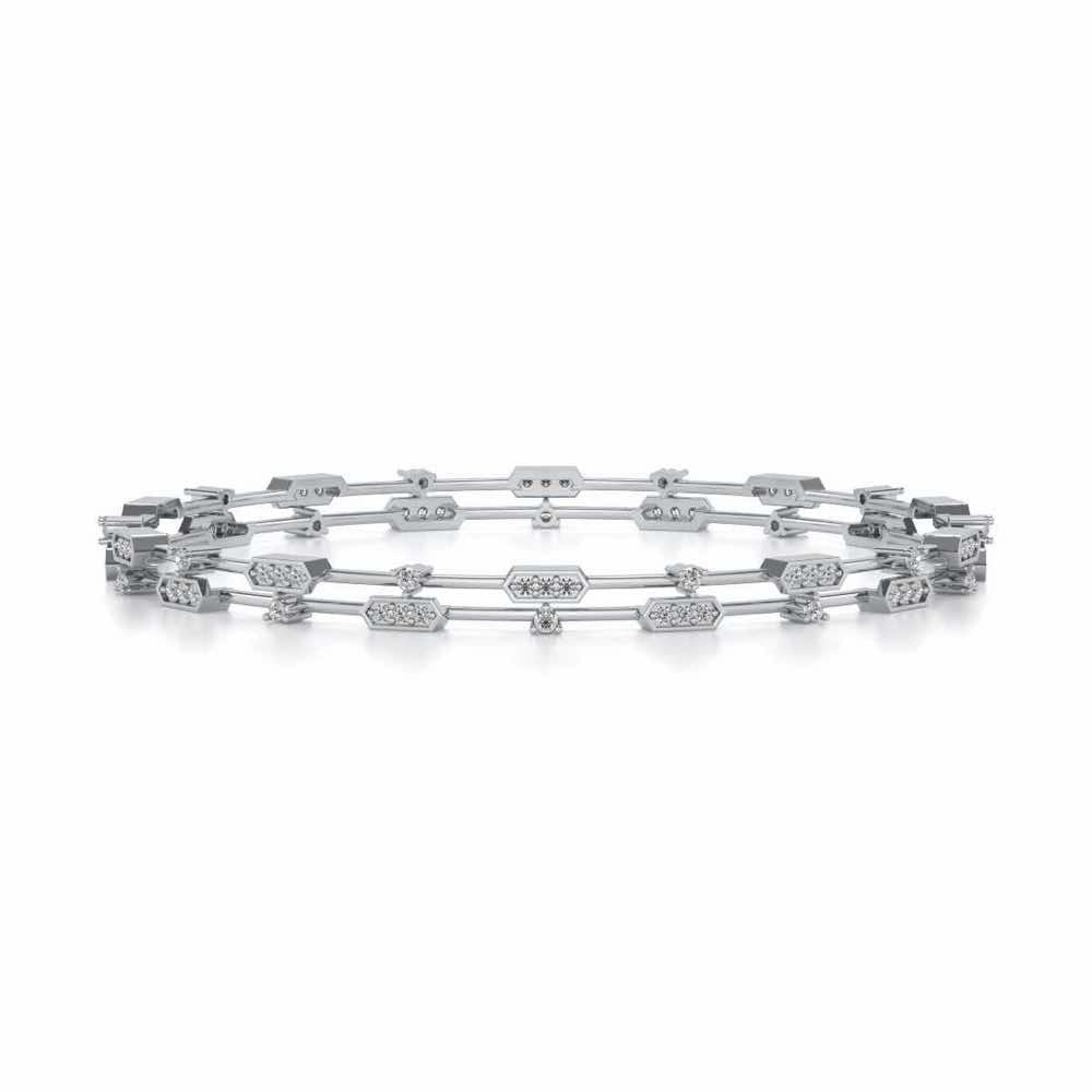 Hesperos Silver Bangles - White Gold - Image 4
