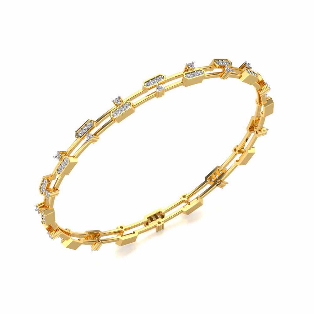 Hesperos Silver Bangles - Yellow Gold - Image 1