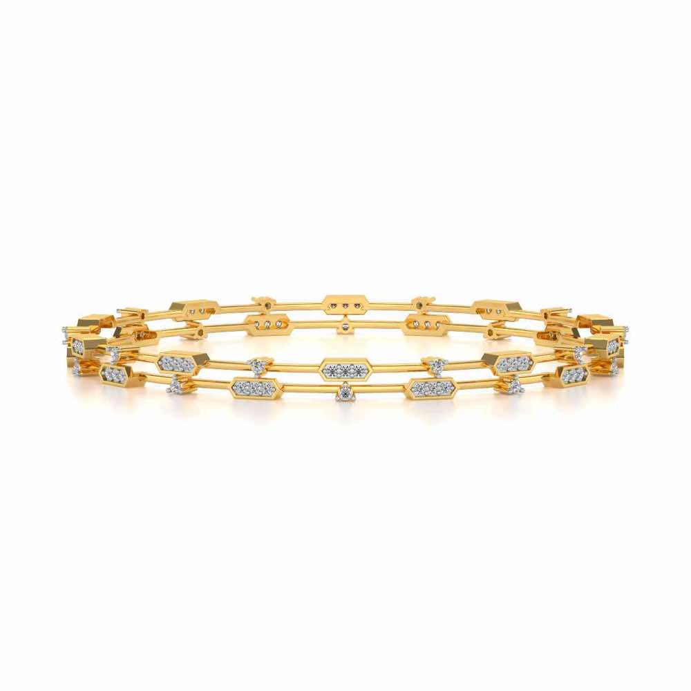 Hesperos Silver Bangles - Yellow Gold - Image 4
