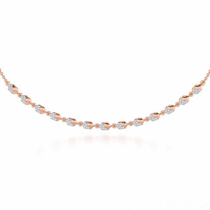 Hexa Chain Silver Necklace - Rose Gold - Image 1