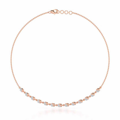 Hexa Chain Silver Necklace - Rose Gold - Image 2