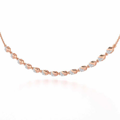Hexa Chain Silver Necklace - Rose Gold - Image 3