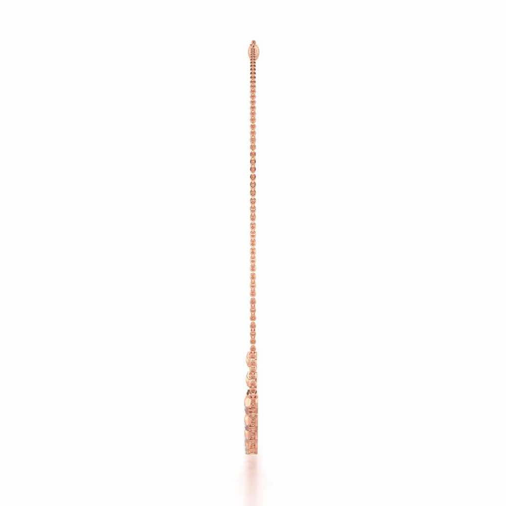 Hexa Chain Silver Necklace - Rose Gold - Image 4