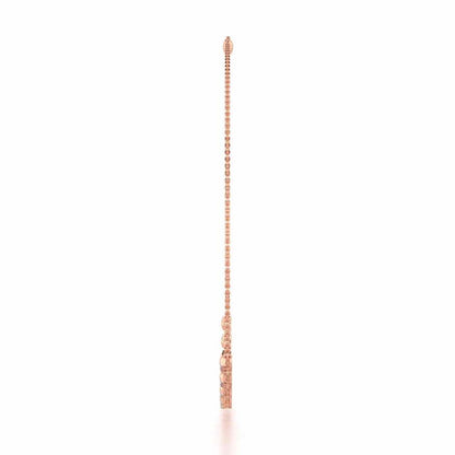 Hexa Chain Silver Necklace - Rose Gold - Image 4