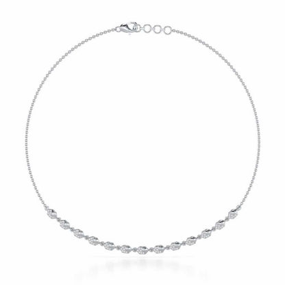 Hexa Chain Silver Necklace - White Gold - Image 2