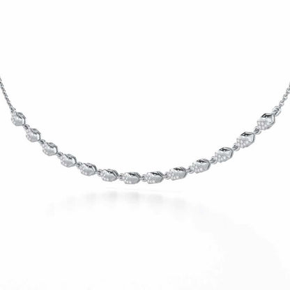 Hexa Chain Silver Necklace - White Gold - Image 3