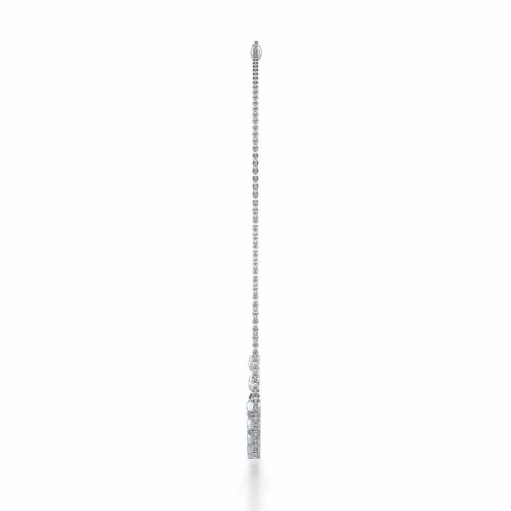 Hexa Chain Silver Necklace - White Gold - Image 4