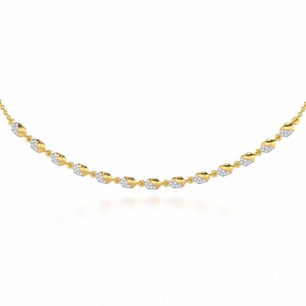 Hexa Chain Silver Necklace - Yellow Gold - Image 1