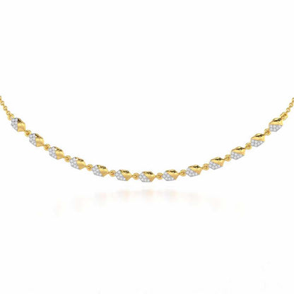 Hexa Chain Silver Necklace - Yellow Gold - Image 1