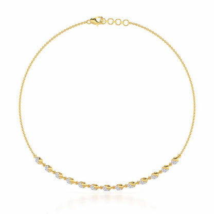 Hexa Chain Silver Necklace - Yellow Gold - Image 2