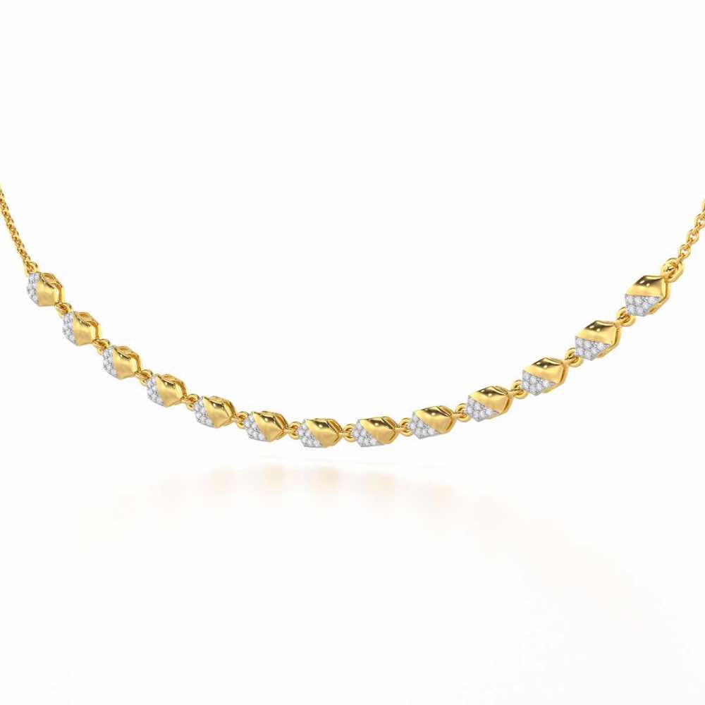 Hexa Chain Silver Necklace - Yellow Gold - Image 3