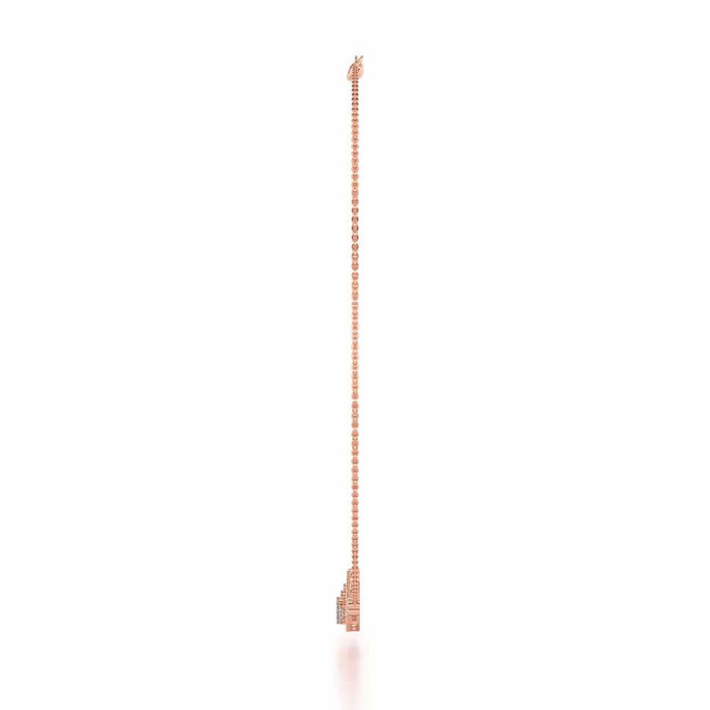 Hexagon Braided Silver Necklace - Rose Gold - Image 4