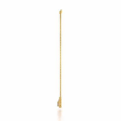 Hexagon Braided Silver Necklace - Yellow Gold - Image 4