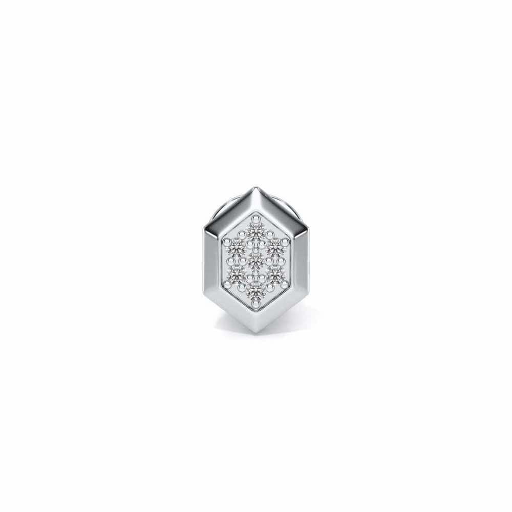 Hexagon Silver Watch Pin - White Gold - Image 2