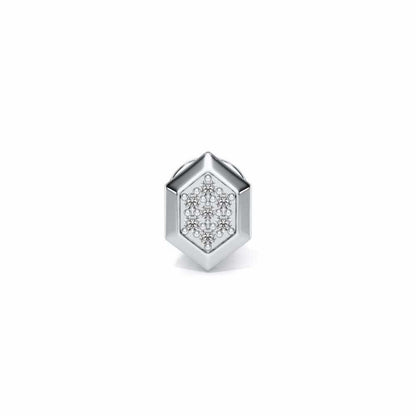 Hexagon Silver Watch Pin - White Gold - Image 2