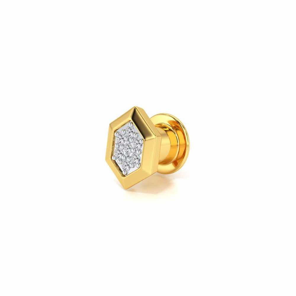 Hexagon Silver Watch Pin - Yellow Gold - Image 3