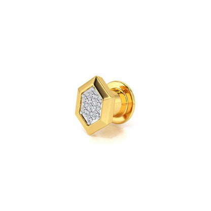 Hexagon Silver Watch Pin - Yellow Gold - Image 3