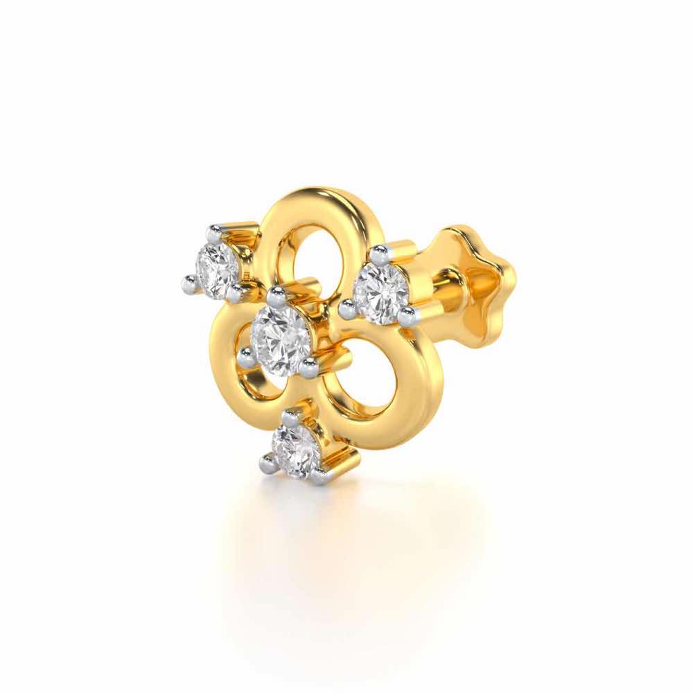 Hilton Silver Nosepin - Yellow Gold - Image 2