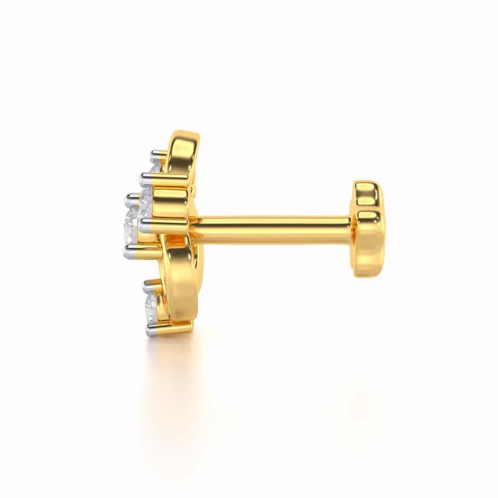 Hilton Silver Nosepin - Yellow Gold - Image 3