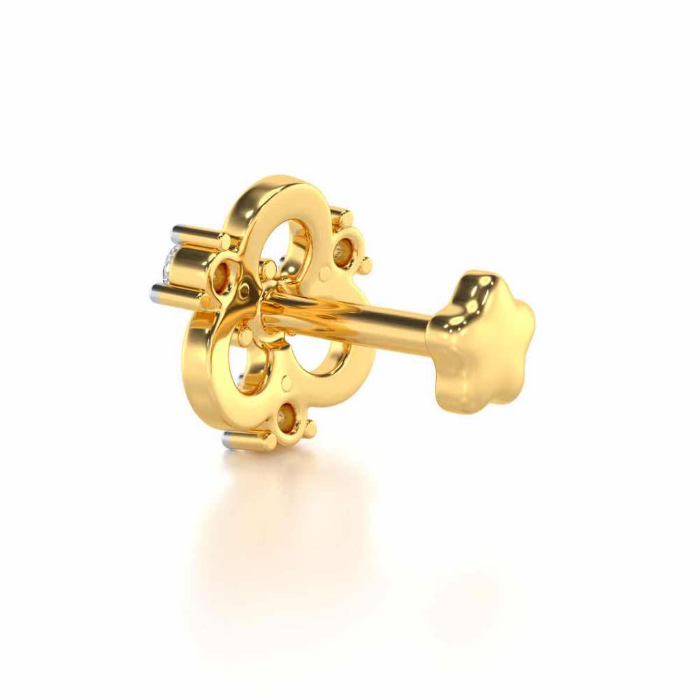 Hilton Silver Nosepin - Yellow Gold - Image 4