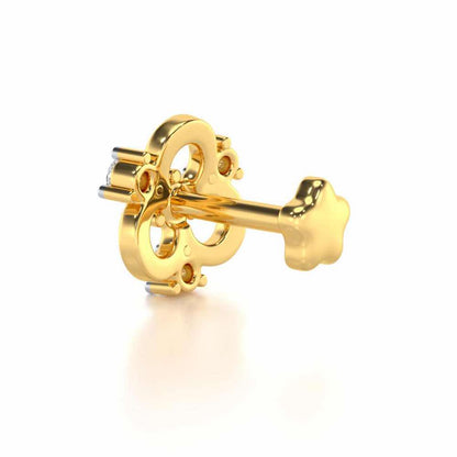 Hilton Silver Nosepin - Yellow Gold - Image 4