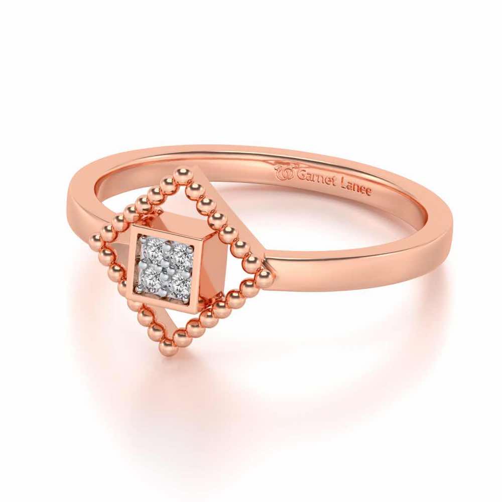 Hiral Silver Ring - Rose Gold - Image 2