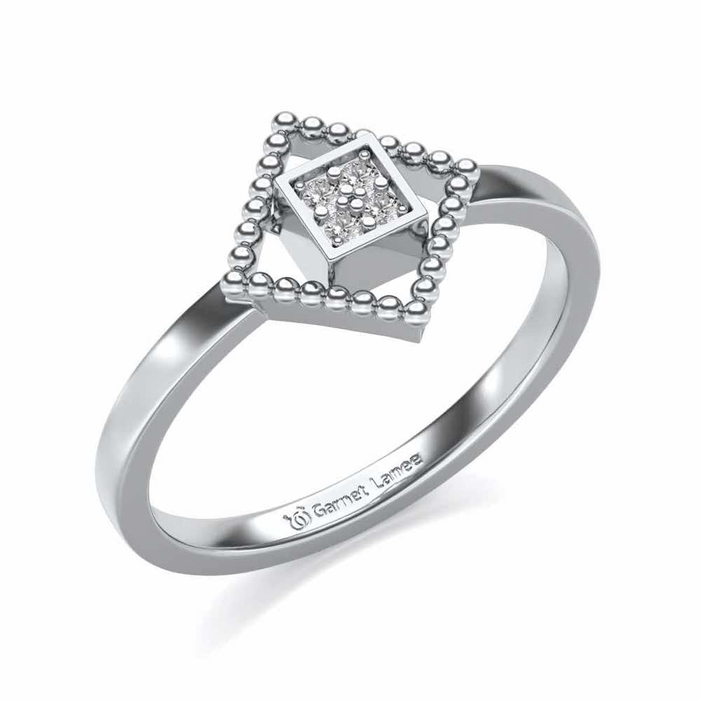 Hiral Silver Ring - White Gold - Image 1