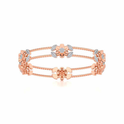 Hold Bloom Silver Bangles - Rose Gold - Image 4