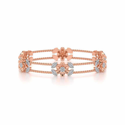 Hold Bloom Silver Bangles - Rose Gold - Image 5