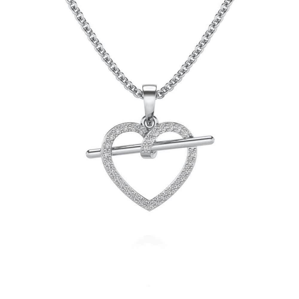 Hold Heart Silver Pendant - White Gold - Image 1