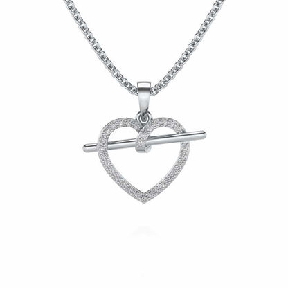 Hold Heart Silver Pendant - White Gold - Image 1