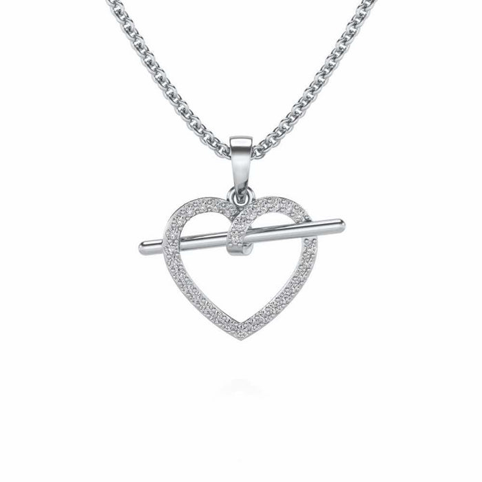 Hold Heart Silver Pendant - White Gold - Image 1