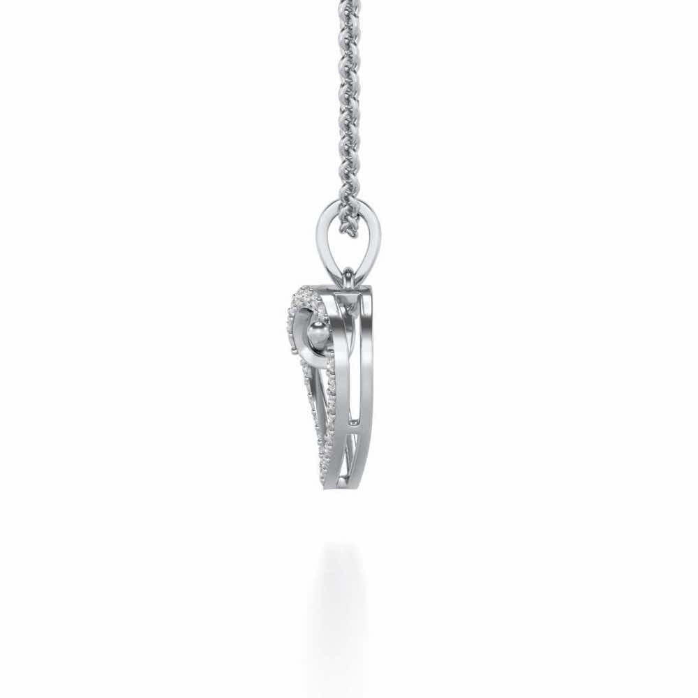 Hold Heart Silver Pendant - White Gold - Image 3