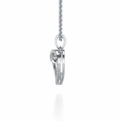 Hold Heart Silver Pendant - White Gold - Image 3