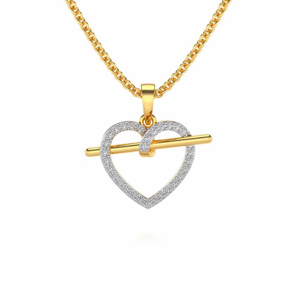 Hold Heart Silver Pendant - Yellow Gold - Image 1