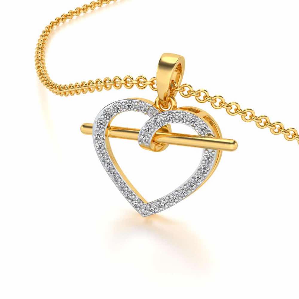 Hold Heart Silver Pendant - Yellow Gold - Image 2