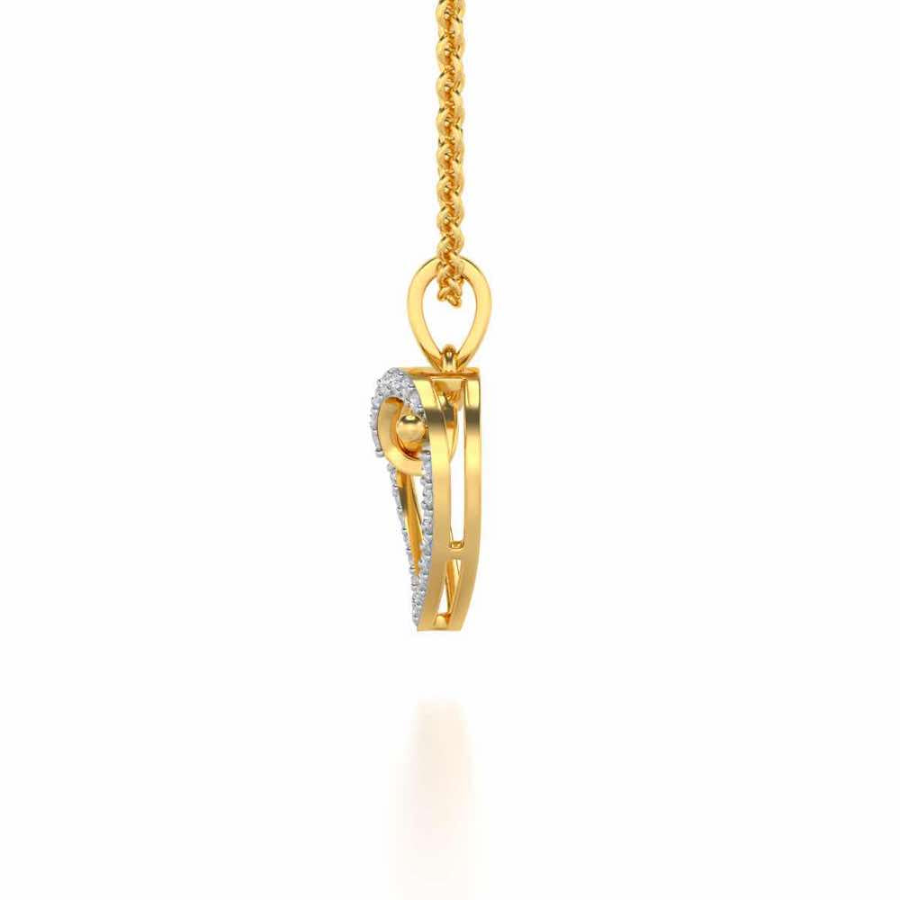 Hold Heart Silver Pendant - Yellow Gold - Image 3