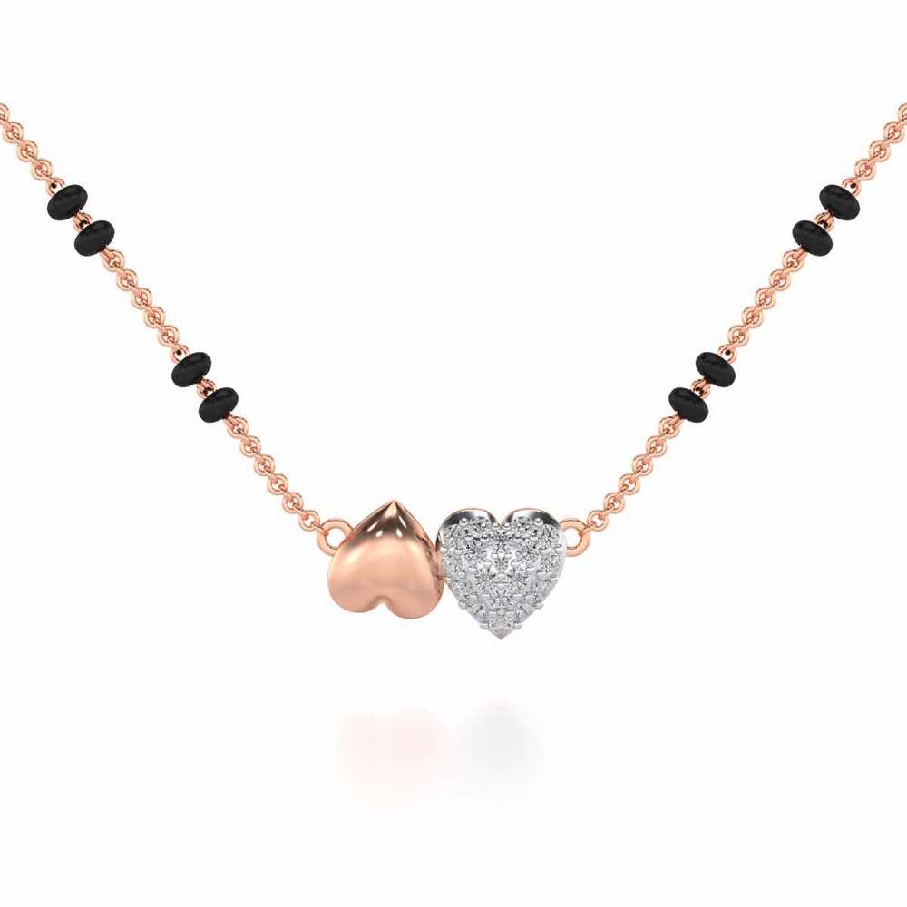 Hold Hearts Silver Mangalsutra - Rose Gold - Image 1