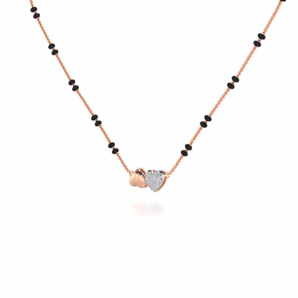 Hold Hearts Silver Mangalsutra - Rose Gold - Image 2