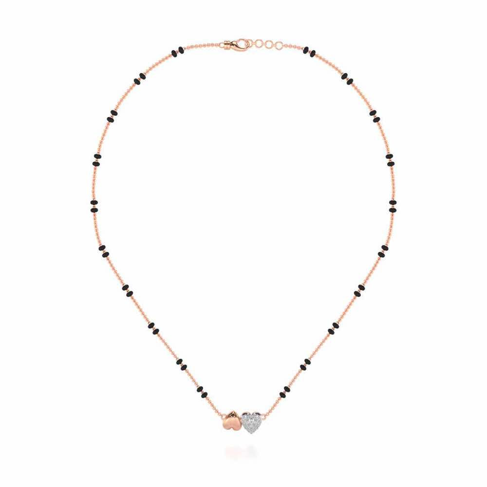 Hold Hearts Silver Mangalsutra - Rose Gold - Image 3
