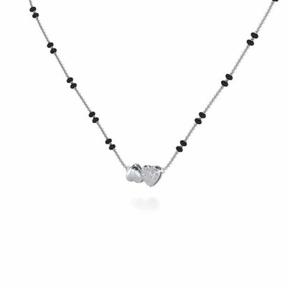 Hold Hearts Silver Mangalsutra - White Gold - Image 2