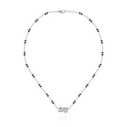 Hold Hearts Silver Mangalsutra - White Gold - Image 3