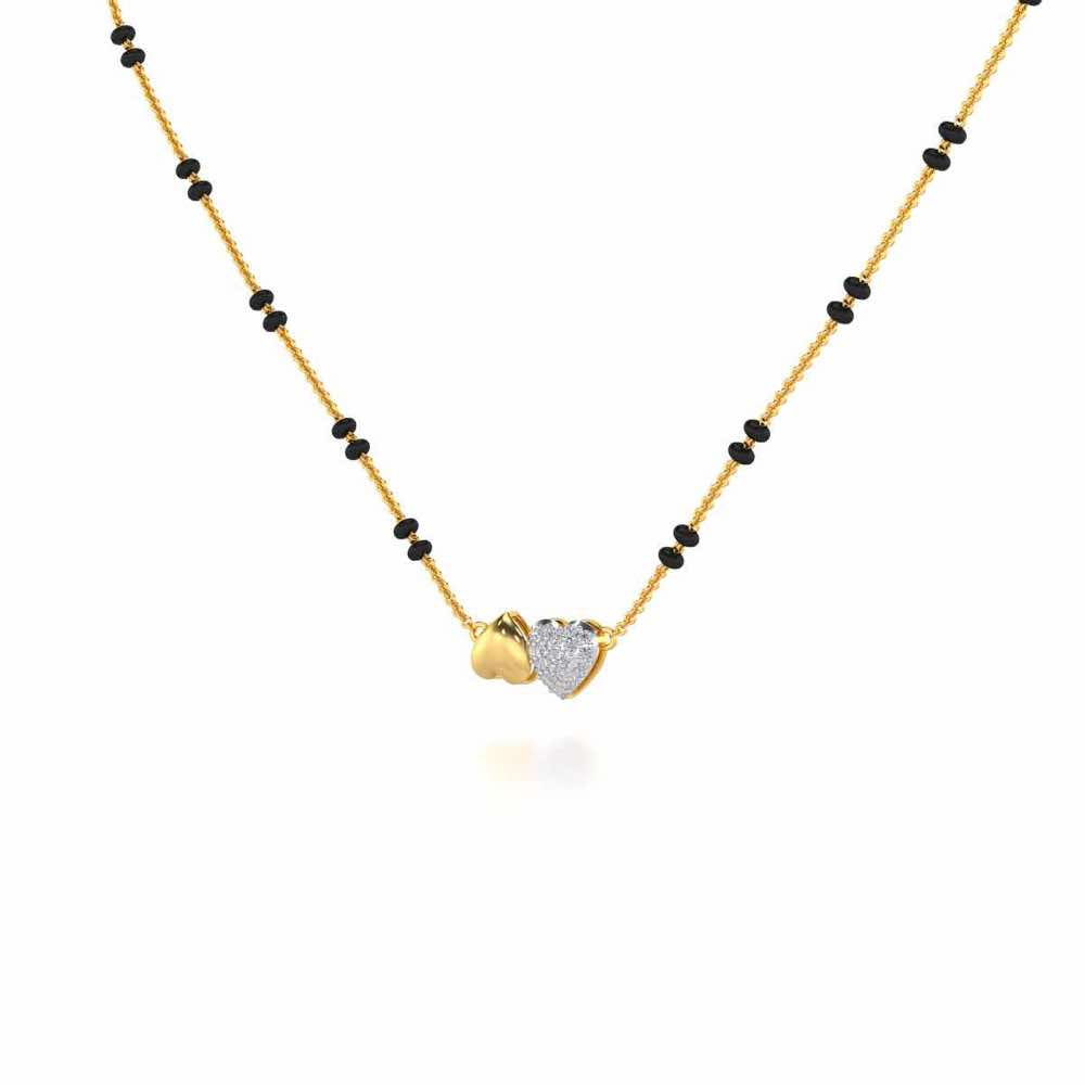 Hold Hearts Silver Mangalsutra - Yellow Gold - Image 2
