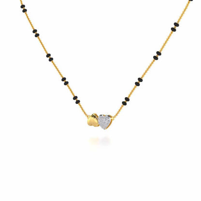 Hold Hearts Silver Mangalsutra - Yellow Gold - Image 2