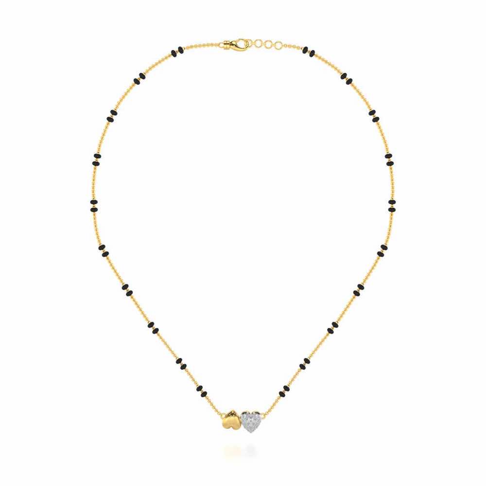 Hold Hearts Silver Mangalsutra - Yellow Gold - Image 3